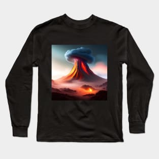 Mushroom Smoke from Volcano Long Sleeve T-Shirt